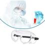 Safety Goggles, Curved Protective Safety Glasses with Adjustable Strap, Anti-Fog and Anti-Scratch Crystal Clear Eye Protection for Work and Outdoor Activities