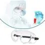 Safety Goggles, Curved Protective Safety Glasses with Adjustable Strap, Anti-Fog and Anti-Scratch Crystal Clear Eye Protection for Work and Outdoor Activities