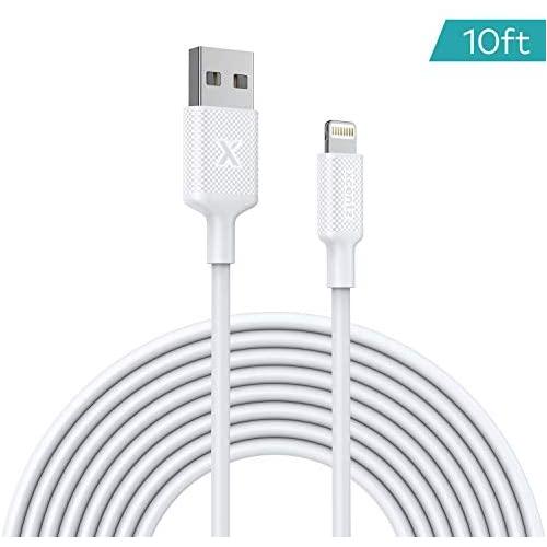 iPhone Charger Cable 10ft, Xcentz Long Lightning Cable Apple MFi Certified iPhone Charger USB Cord Compatible with iPhone 11/Xs/XS Max/XR/X / 8/8 Plus / 7/7 Plus / 6/6 Plus / 5s / iPad - White