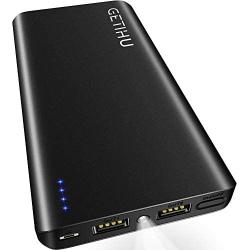 GETIHU Power Bank, 13000 mAh Portable Charger, 4.8A High-Speed 2 USB Ports Battery Pack External Battery with Flashlight, Compatible with iPhone Xs X 8 7 6S 6 Plus Samsung Note 9 S9 iPad Tablet Etc