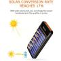 Solar Power Bank 25000mAh Portable Charger Battery High Capacity with Digital Display LCD Screen, 3 USB Output & 2 Input, Compatible Smartphone, Tablet and More