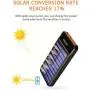 Solar Power Bank 25000mAh Portable Charger Battery High Capacity with Digital Display LCD Screen, 3 USB Output & 2 Input, Compatible Smartphone, Tablet and More