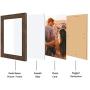ZIRANLING 5X7 Picture Frame Wood Rustic Brown Set of 6 Packs for Table Top and Wall Mounting Display