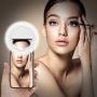 Selfie Ring Light, UWALK Rechargeable Clip-on Selfie Light with 36 LED Lights, Selfie Light Ring for iPhone/Android Smart Phone Photography, Camera Video, Girl Makes up-3 Light Modes