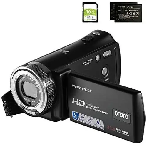 Camcorders ORDRO HDV-V12 HD 1080P Video Camera Recorder Infrared Night Vision Camera Camcorders with 16G SD Card and 2 Batteries Camcorders ORDRO HDV-V12 HD 1080P Video Camera Recorder Infrared Night Vision Camera Camcorders with 16G SD Card and 2 Batteries