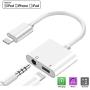 [Apple MFi Certified] Lightning to Headphone Jack Adapter, for iPhone Dongle 2 in 1 Charger/Earphones Audio Jack Splitter Aux Cable Connector, Compatible with iPhone 7/7 Plus/8/8P lus/11/X/XS/XS MAX