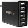 USB Wall Charger, Arttron 6-Port 40W USB Charging Station Power Adapter, for iPhone 11 Pro/XS Max/XR/X/8/7/6 Plus/SE, Ipad Pro/Air 2/Mini 4/3, Galaxy/Note/Edge, LG, HTC, Nexus, Smartphone and More
