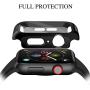 [2 Pack] Compatible for Apple Watch 42mm Series 3/2/1 Tempered Glass Screen Protector with Black Bumper Case, YMHML Full Coverage Easy Installation Bubble-Free Cover for iWatch Accessories
