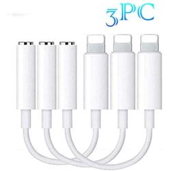 for iPhone Headphone Adapter Jack to 3.5mm Dongle for iPhone Xs/XR/XS Max/X /8/8Plus/7/7Plus.Earphone Adaptor Female Connector Audio Cable Earbuds Aux Converter Support All iOS System[3 Pack]