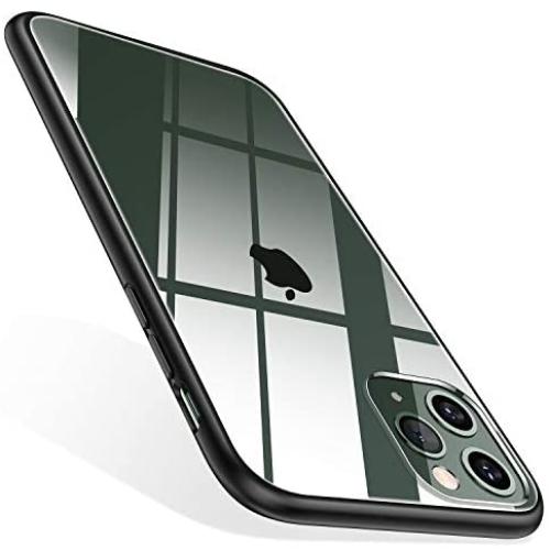 TORRAS Diamonds Clear iPhone 11 Pro Max Case, [Anti-Yellowing][Fully Protective] Slim Fit Shockproof Hard Plastic Back & Soft Silicone Bumper Phone Case Designed for iPhone 11 Pro Max, Matte Black