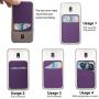 3Pack Cell Phone Card Holder[Double Secure With Pocket for ID/Credit Cards] for Back of Phone,Stick On Card Wallet Sticker Stretchy Lycra Fabric for iPhone,Android and Smartphones-Purple,Silver,Black