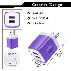 Charging Block, 3Pack 2.1A Wall Charger Plug Portable USB Cube Brick Quick Charger Adapter Compatible with iPhone 11/11 Pro Max/Xs Max/Xs/XR/X/8/7/6S/6 Plus, Moto G8 G7/G7 Plus/G7 Play/G7 Powe/G6 Plus