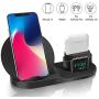 Nroech Wireless Charger 3 in 1 15W Fast Charging Station for Apple iWatch Series 5/4/3/2/1,AirPods, Compatible with iPhone 11 Series/XS MAX/XR/XS/X/8/8 Plus/Samsung