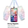 Streamer Magnetic Absorption Cable, (2 Packs, 6.6ft) Blue and Red LED Magnetic Charging Cable Flowing 3 in 1 Cable
