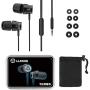Wired-Earbuds-Earphones-Headphones-Microphone, LUDOS Turbo Ergonomic Earphone with Mic, Memory Foam, Durable Cable, Bass, Auriculares in-Ear Headphones for iPhone, iPad, Apple, Computer, Laptop, PC