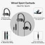 Sport Headphones with Microphone, Running Earbuds with Wrap-Around Ear Hooks, Ideal for for Workout Gym Exercise, Wired Earphones with 3.5mm Plug Compatible with Smartphone Tablet PC, CGS-W3