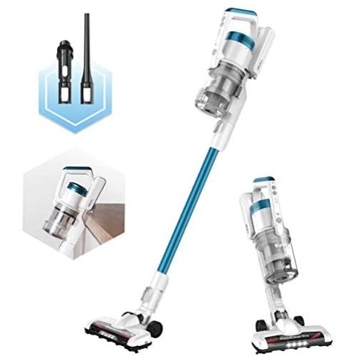 Eureka RapidClean Pro Lightweight Cordless Vacuum Cleaner, High Efficiency Powerful Digital Motor LED Headlights, Convenient Stick and Handheld Vac, Essential, Blue