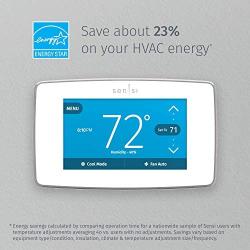 Emerson Sensi Touch Wi-Fi Smart Thermostat with Touchscreen Color Display, Works with Alexa, Energy Star Certified, C-wire Required, ST75W