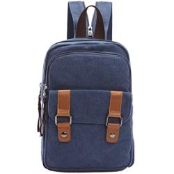 Arbag Small Cute Backpack Vintage Casual Canvas Shoulder Bag Daypack (Navy blue)