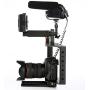Movo SCG-30 Aluminum Alloy DSLR Camera Cage with Top Handle Grip - Camera Holder with Shoe Mount and 15mm Rod for DLSR Cameras