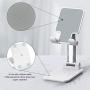 Cell Phone Stand, Adjustable Cell Phone Stand, TopACE Foldable Portable Desktop Stand, Phone Holder Stand for Desk Sturdy Aluminum Metal Stand for Phone/iPad/Kindle/Tablet/Switch (Pearl White)