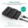 NP-F550 RAVPower Battery Charger for Sony NP F970, F750, F770, F960, F550, F530, F330, F570, CCD-SC55, TR516, TR716, TR818, TR910, TR917 and more (2-Pack Replacement Battery Kit, Dual Slot Charger)