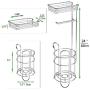 FTGO Metal Freestanding Toilet Paper Holder, Can Store 3 Spare Rolls of Toilet Paper, Dispenser with Mobile Phone Storage Rack, Mobile Phone -Bathroom Storage Rack