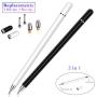 Stylus for iPad Pencil (2 Pcs), StylusHome Magnetic Disc Universal Stylus Pens for Touch Screens Apple/iPhone/Ipad pro/Mini/Air/Android/Microsoft/Surface All Capacitive Touch Screens - Black/White