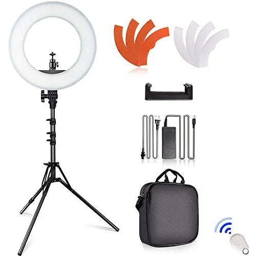 SAMTIAN LED Ring Light 14 Inches Outer YouTube Light 180 Dimmable LED Lighting Kit with 2M Light Stand, Cradle Head, Phone Holder for Video Shooting, YouTube, TikTok, Portraiture, Makeup