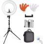 SAMTIAN LED Ring Light 14 Inches Outer YouTube Light 180 Dimmable LED Lighting Kit with 2M Light Stand, Cradle Head, Phone Holder for Video Shooting, YouTube, TikTok, Portraiture, Makeup