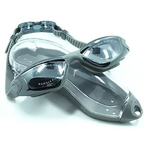 Swim Goggles, Swimming Goggles No Leaking Anti Fog Uv Protection Triathlon Swim Goggles with Free Protection Case for Adult Men Women Youth Kids Child-Plating Silver