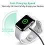 Watch Charger Magnetic 2 in 1 Wireless Braided Charging Cable Compatible with iWatch Series 5/4/3/2/1 iPhone 11/11Pro/Xr/Xs/8/8P Black 3.3ft