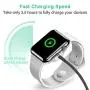 Watch Charger Magnetic 2 in 1 Wireless Braided Charging Cable Compatible with iWatch Series 5/4/3/2/1 iPhone 11/11Pro/Xr/Xs/8/8P Black 3.3ft