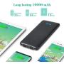 BESTON 10000mAh Power Bank Portable Charger, Dual USB Max 2.1A Output, Ultra Slim External Battery for iPhone, iPad, Android Cell Phones and Tablets
