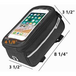 XIZHI Bike Phone Mount Bag, Sport Bicycle Bike Handlebar Bag, Bike Phone Front Frame Bag，Waterproof Bike Front Frame Top Tube Cycling Storage Bag with Touch Screen, Fits Cellphone Below 6 1/2 Inch