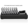 SIIG 90W Smart 10-Port USB Charging Station with Non-Slip Padded Deck and LED Ambient Light for Smartphones, Tablets, and Many Other Compatible USB Powered Devices (Black)