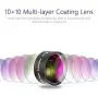 Selvim Phone Camera Lens Phone Lens Kit 4 in 1, 22X Telephoto Lens, 235° Fisheye Lens, 0.62X Wide Angle Lens, 25X Macro Lens, Compatible with iPhone 10 8 7 6 6s Plus X XS XR Samsung - Black