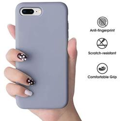 Vooii iPhone 8 Plus Case, iPhone 7 Plus Case, Soft Silicone Gel Rubber Bumper Case Microfiber Lining Hard Shell Shockproof Full-Body Protective Case Cover for iPhone 7 Plus /8 Plus - Lavender Grey