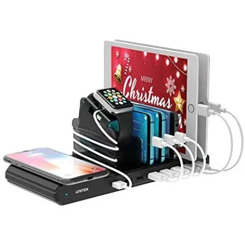 Unitek Wireless Charging Station for Multiple Devices,15W Wireless Charger with 8-Port Charging Dock Organizer Stand for iPhone, iPad, Samsung, Android Phone, Tablet Unitek Wireless Charging Station for Multiple Devices,15W Wireless Charger with 8-Port Charging Dock Organizer Stand for iPhone, iPad, Samsung, Android Phone, Tablet