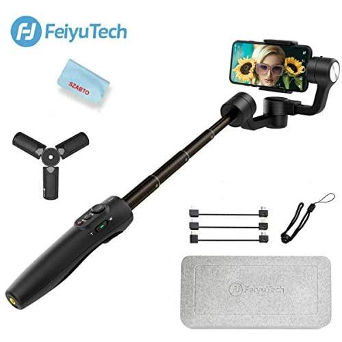 FeiyuTech Vimble 2 3-Axis Handheld Gimbal Stabilizer Travel Selfie Stick for iPhone Xs X 8 7 Plus,Samsung S9+ S9 S8,Huawei,Xiaomi,Tripod Stabilizer Rod,Portrait Mode,Panorama Shooting,183mm Length