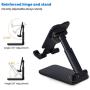 Cell Phone Stand,Solid Smartphone Holder Adjustable Dock Multi Purpose Cradle Compatible for iPhone 6 7 8 11 Pro Xs Max ipad Android Device Switch Tablet (Black)