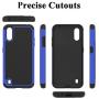 Dahkoiz Galaxy A01 Case with Tempered Glass Screen Protector [2 Pack], Armor Defender Cover Samsung Galaxy A01 Cases Dual Layer Hybrid Protective Phone Case for Samsung Galaxy A01, Blue