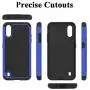Dahkoiz Galaxy A01 Case with Tempered Glass Screen Protector [2 Pack], Armor Defender Cover Samsung Galaxy A01 Cases Dual Layer Hybrid Protective Phone Case for Samsung Galaxy A01, Blue