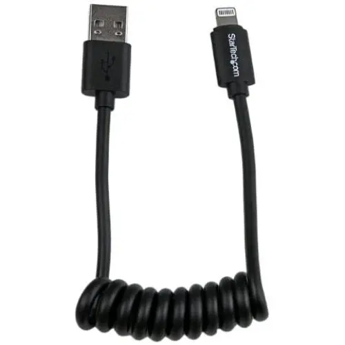 StarTech.com 1ft Coiled Lightning to USB Cable - Black - Apple 8 Pin Lightning Charger Cable for Your iPhone / iPad / iPod (USBCLT30CMB) StarTech.com 1ft Coiled Lightning to USB Cable - Black - Apple 8 Pin Lightning Charger Cable for Your iPhone / iPad / iPod (USBCLT30CMB)
