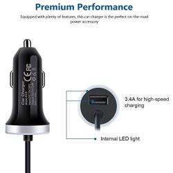 USB C Car Charger, 3.4A Fast Charging Car Adapter+3ft Type C Cable for Samsung Galaxy S20 S10 Note 10 A10E A20 A50 A51 A01 A20S, LG Stylo 6/5/4 G8 G7 V60 V50 ThinQ, Moto G8 G7 Supra, Google Pixel 4 3a
