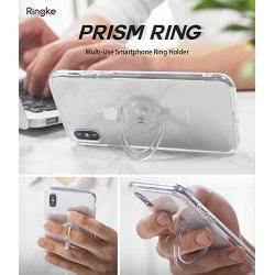 Ringke Prism Ring (Multi-Angle) (1 Pack) Finger Ring Stand Attachable Full 360° Rotation Grip Universal Smartphone Ring Holder Kickstand Adhere to Most Phone Case Accessory - Clear