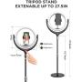12 Selfie Ring Light with 15.8Stand - Ring Light 3 Modes 10 Brightness, Remote Selfie Light with 3 Phone Holder for YouTube, Tiktok, Live Stream, Makeup, Vlogging -Touch Switch