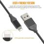 iPhone Charger, FIFADE 5Pack Nylon Braided Lightning Cable Charging Cord USB Cable Compatible with iPhone 11Pro 11Pro MAX Xs MAX XR X 8 7 6S 6 Plus-Silver Black430