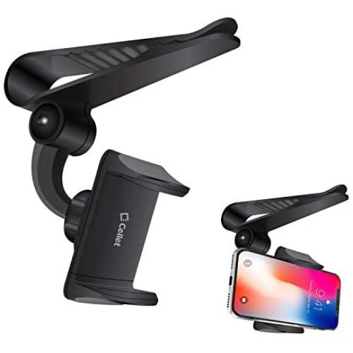Cellet Sun Visor Car Phone Holder Smartphone Cradle Mount Clip Compatible to iPhone 11 Pro Max Xs Max Xr X 8 Plus Samsung Note 11 10 9 8 Galaxy S20 S20+ 5G S10 S9 S8 LG Q7+ Stylo 4 V30 G6 G5 V35 Moto, Black (PH700)