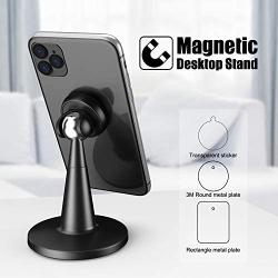 Cell Phone Stand Magnetic, enGMOLPHY Phone Holder Desk, Compatible with iPhone 11Pro XR 8 X 7 6 6s Plus,Android Smartphone Mount Cradle Dock, Office Desk Accessories -Black